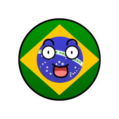 驚くブラジル国旗（丸型）