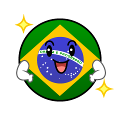 自信満々なブラジル国旗（丸型）