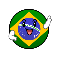 指差しブラジル国旗（丸型）