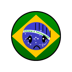 落ち込むブラジル国旗（丸型）