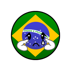 悲しいするブラジル国旗（丸型）