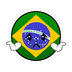 困るブラジル国旗（丸型）