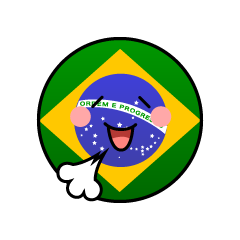 リラックスするブラジル国旗（丸型）
