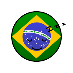 寝るブラジル国旗（丸型）
