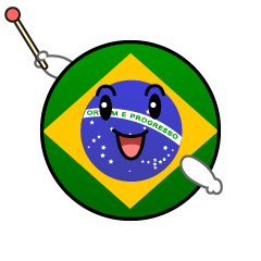 説明するブラジル国旗（丸型）
