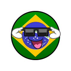 サングラスのブラジル国旗（丸型）