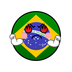 熱意のあるブラジル国旗（丸型）