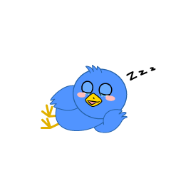 寝る青い鳥