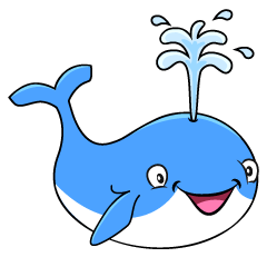 笑顔の青クジラ
