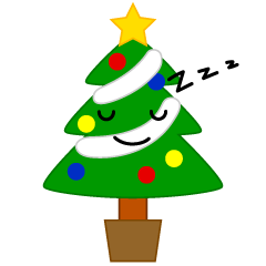 寝るクリスマスツリー