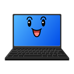 笑顔のノートパソコン