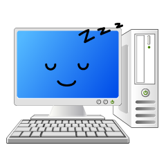 寝るデスクトップパソコン