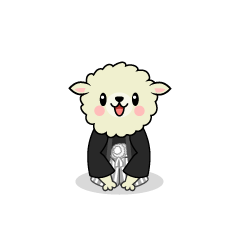 紋付袴の羊