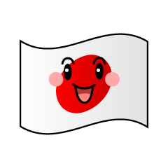 かわいい泣く日本国旗 丸型 のイラスト素材 Illustcute