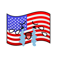 泣くアメリカ国旗