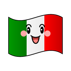 笑顔のイタリア国旗