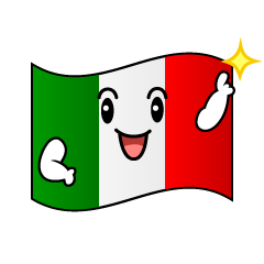 指差すイタリア国旗