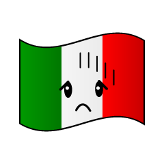 落ち込むイタリア国旗