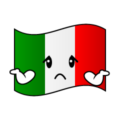 困るイタリア国旗