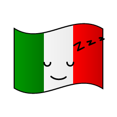 寝るイタリア国旗