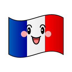 笑顔のフランス国旗
