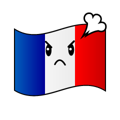 怒るフランス国旗