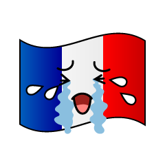 泣くフランス国旗