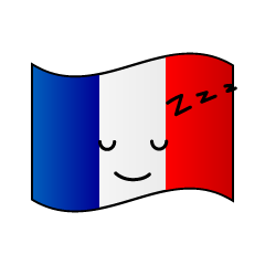 寝るフランス国旗