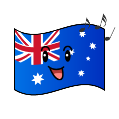 歌うオーストラリア国旗