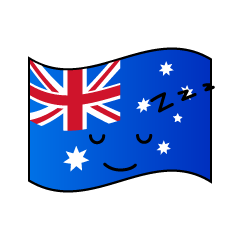 寝るオーストラリア国旗