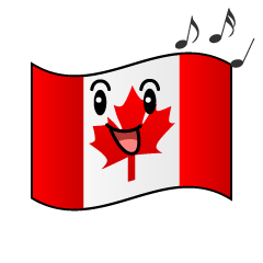 歌うカナダ国旗