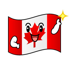 指差すカナダ国旗