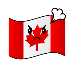 怒るカナダ国旗