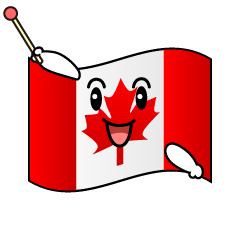 話すカナダ国旗