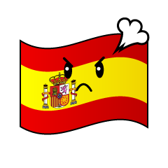 怒るスペイン国旗