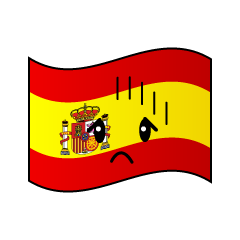 落ち込むスペイン国旗