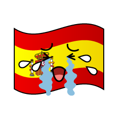 泣くスペイン国旗