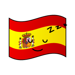 寝るスペイン国旗