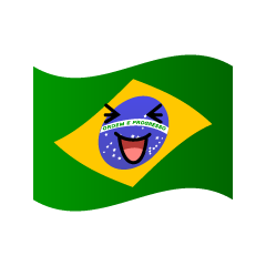 笑うブラジル国旗
