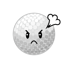 怒るゴルフボール