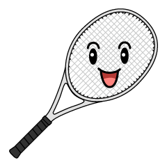 笑顔のテニスラケット