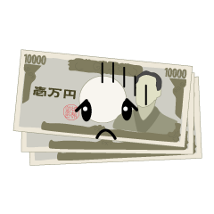 落ち込む一万円札