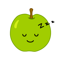 寝る青りんご