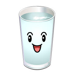 笑顔の水グラス