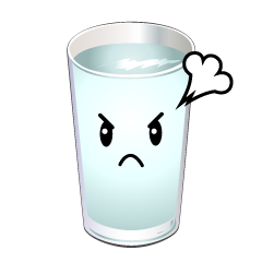 怒る水グラス