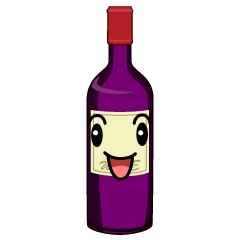 笑顔のワインボトル