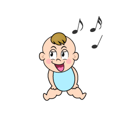 歌う男の子の赤ちゃん